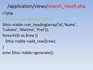 codeigniter result_array|search in result.